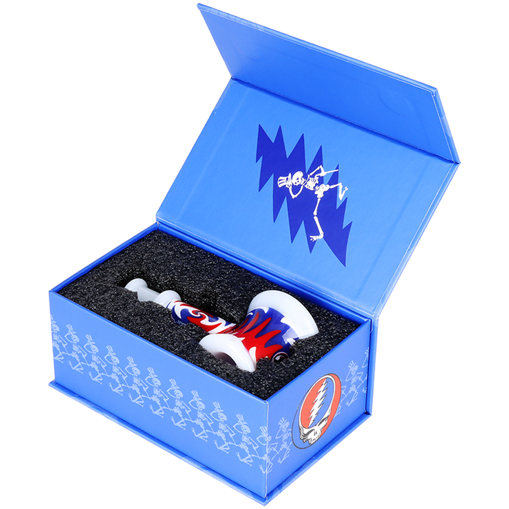 Grateful Dead x Pulsar Wig Wag Hammer Hand Pipe | Gift Box Packaging | Open View