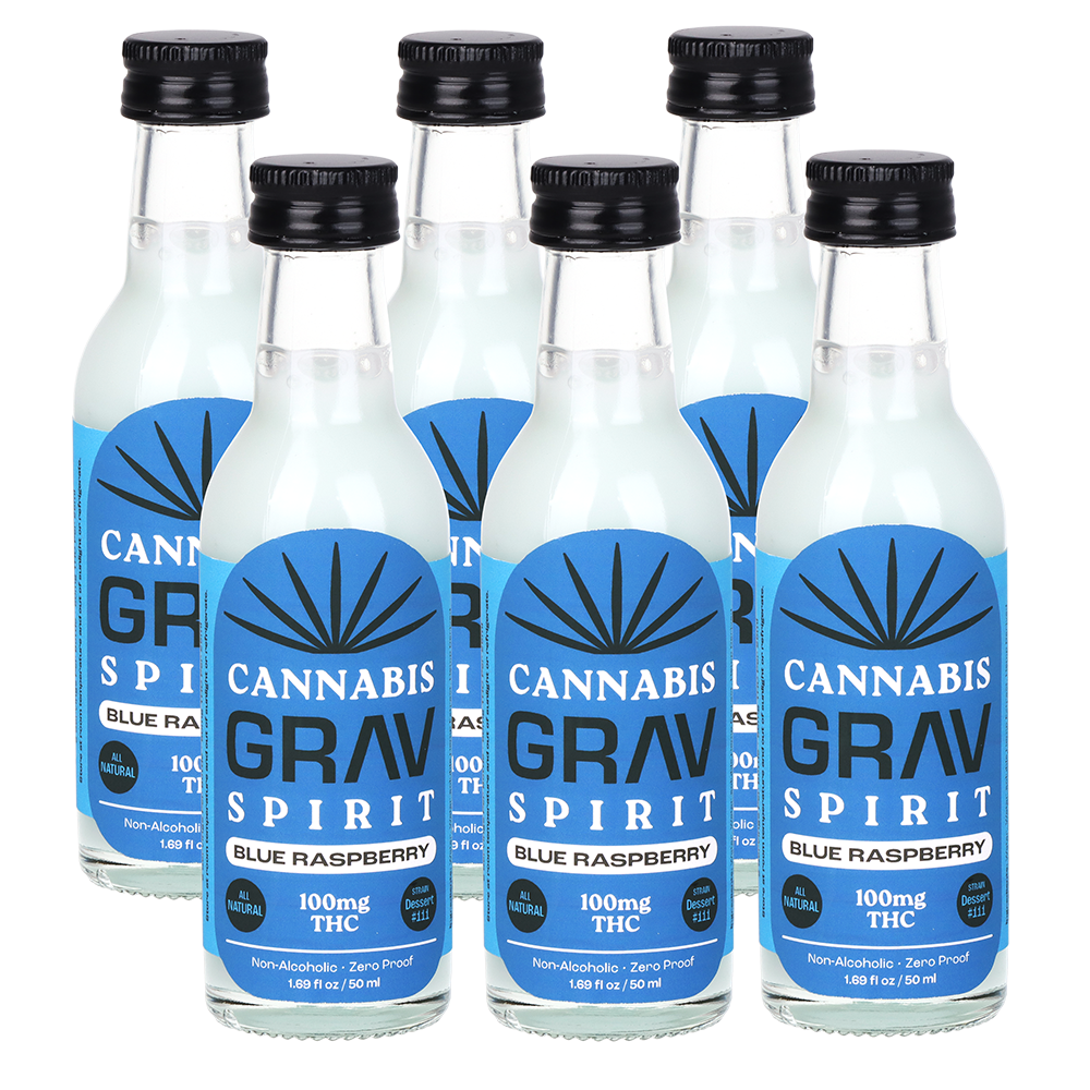 GRAV Cannabis Spirit Flavor Shots | Blue Raspberry | 6 Pack