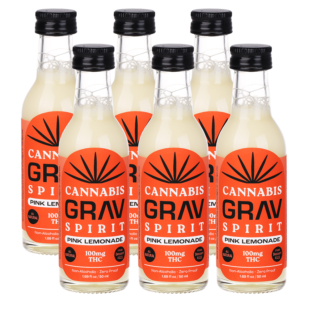 GRAV Cannabis Spirit Flavor Shots | Pink Lemonade | 6 Pack