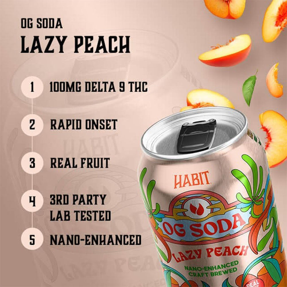 Habit D9 THC OG Soda | Lazy Peach | Information