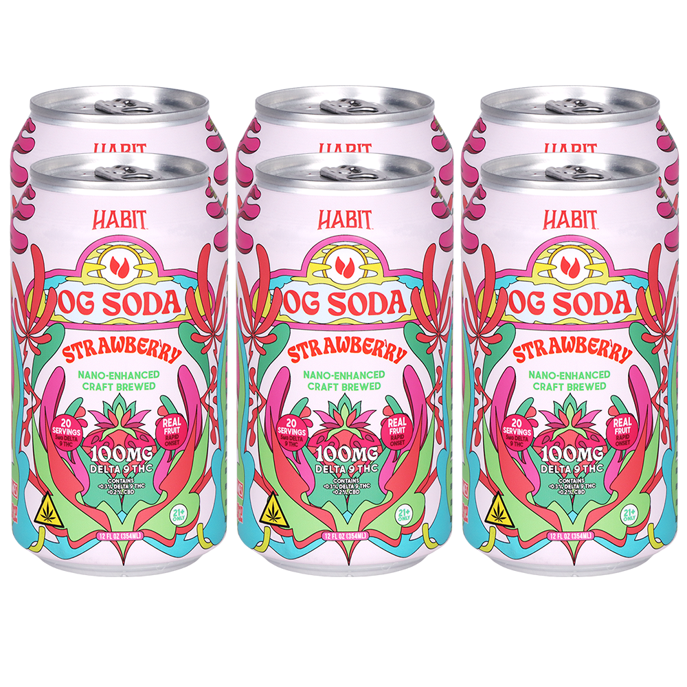 Habit D9 THC OG Soda | Strawberry | 6 Pack