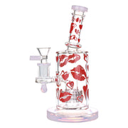 Hearts & Kisses Rig Style Bong | Alt Side View