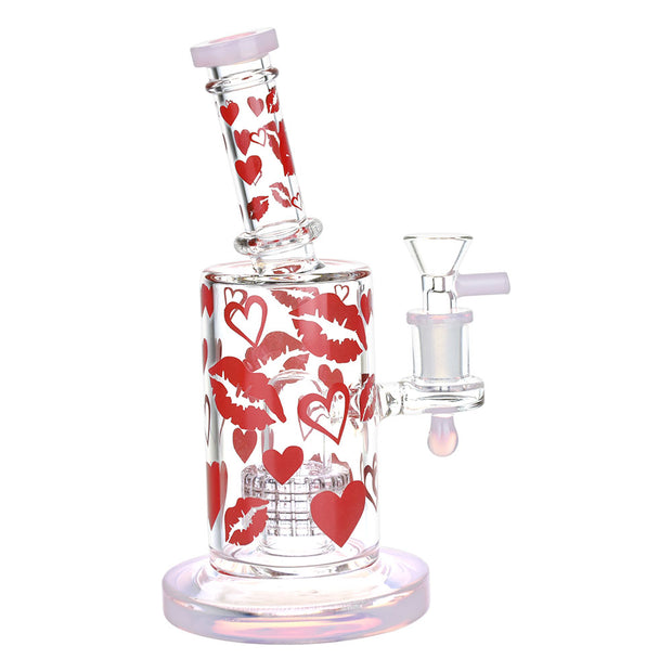 Hearts & Kisses Rig Style Bong | Side View