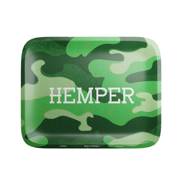 Hemper Metal Rolling Tray | Green Camouflage