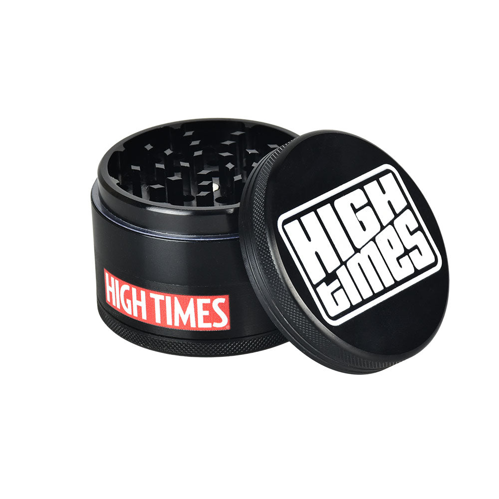High Times® Black Metal Grinder | 4pc | 2.5" | High Times Logo