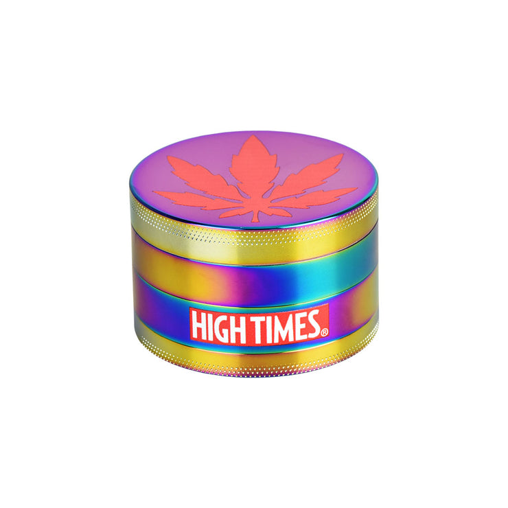High Times® x Pulsar Bundles | Rainbow Metal 4pc Grinder | Closed View