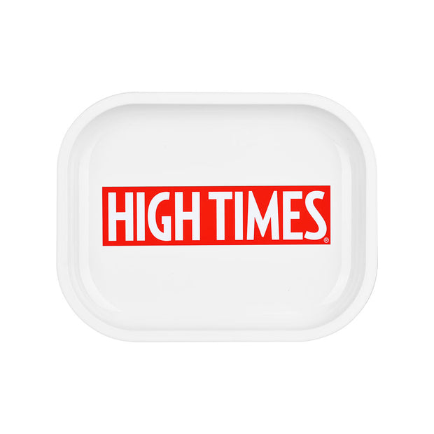 High Times® x Pulsar Mini Metal Rolling Tray | White Logo