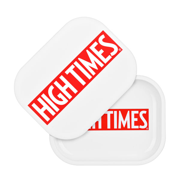 High Times® x Pulsar Mini Metal Rolling Tray & Lid | White Logo