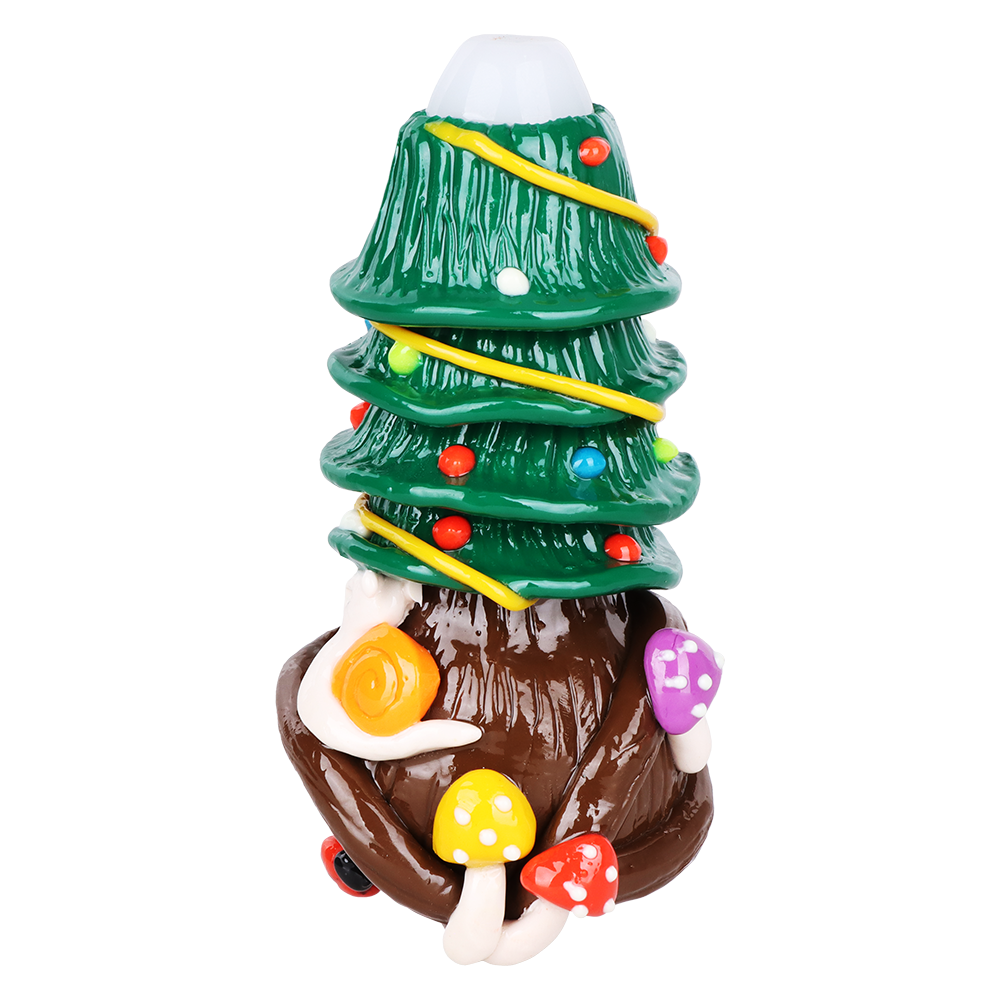 Holiday Shroom Tree Hand Pipe | Back View