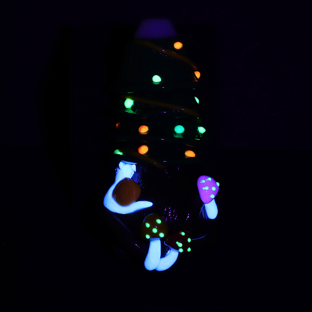 Holiday Shroom Tree Hand Pipe | Glow In The Dark Accents