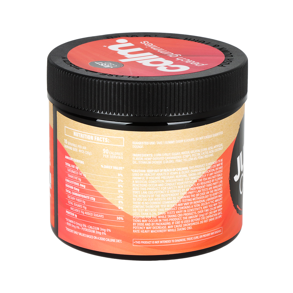 JUST CBD Gummies | Peach Rings | Back View