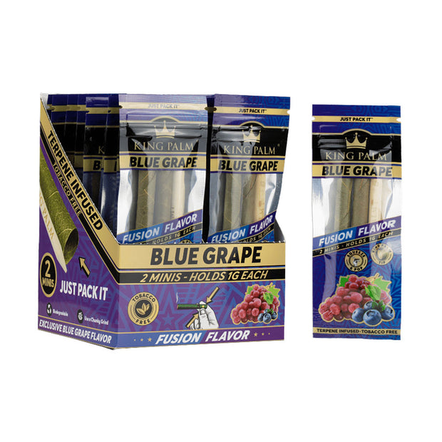 King Palm Leaf Rolls | Mini 2 Pack | Blue Grape Full Box