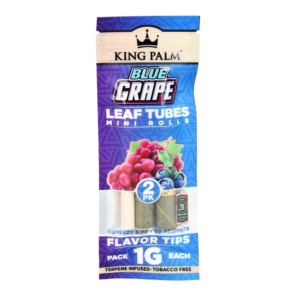 King Palm Leaf Rolls | Mini 2 Pack | Blue Grape Full Box