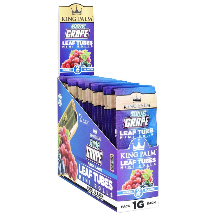 King Palm Leaf Rolls | Mini 2 Pack | Blue Grape Full Box