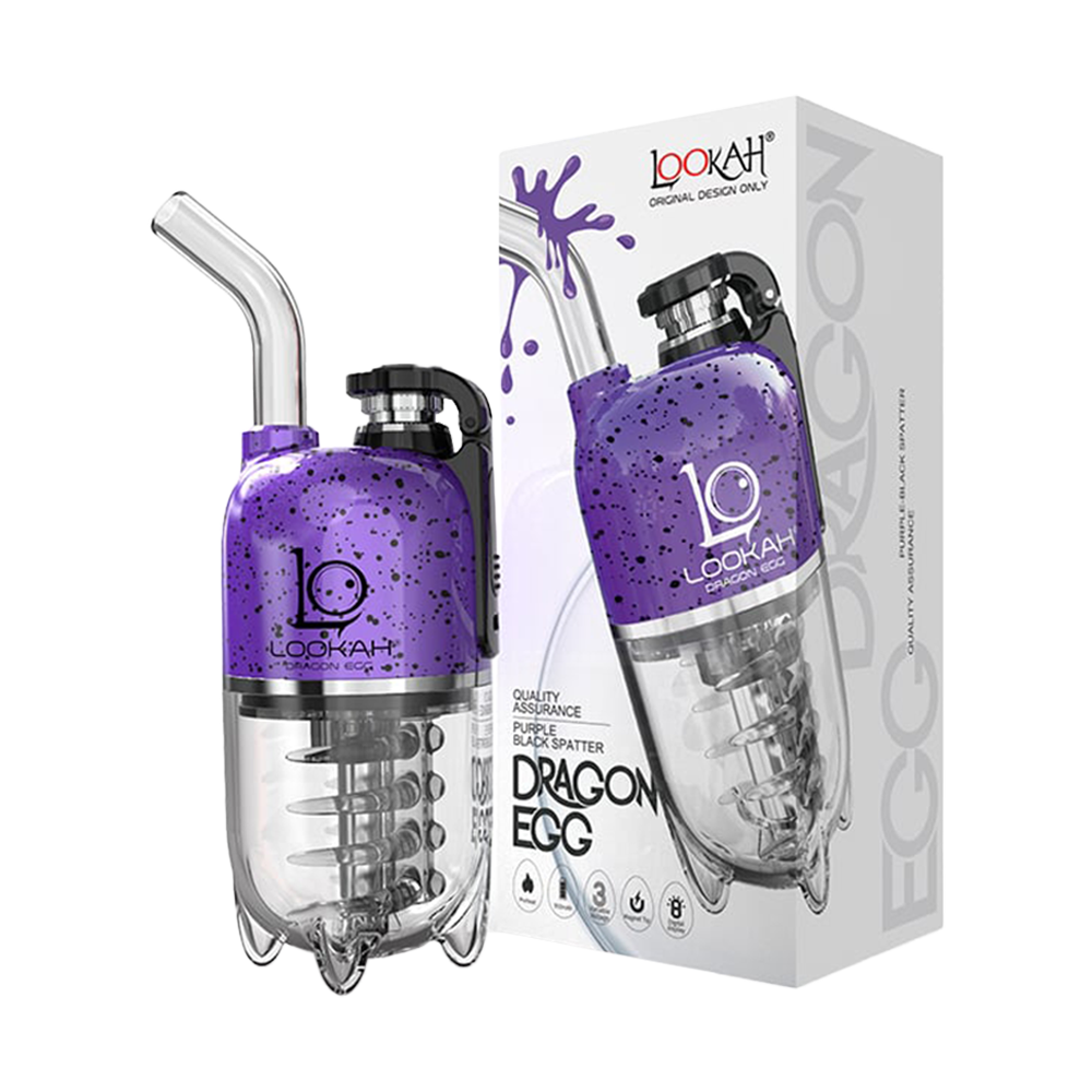Lookah Dragon Egg eRig Bubbler | Splatter Edition | Purple
