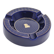 Lucienne Tapered Dots Round Ceramic Ashtray | Blue