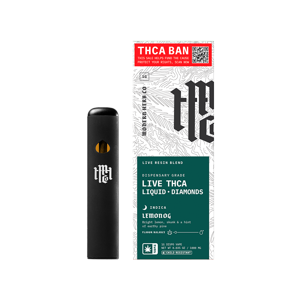 Modern Herb Co Liquid Diamonds THCA Disposable Vape | Lemon OG | 1 Gram