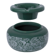 Moroccan Ceramic Ashtray | Floral Green | 2 Piece Design