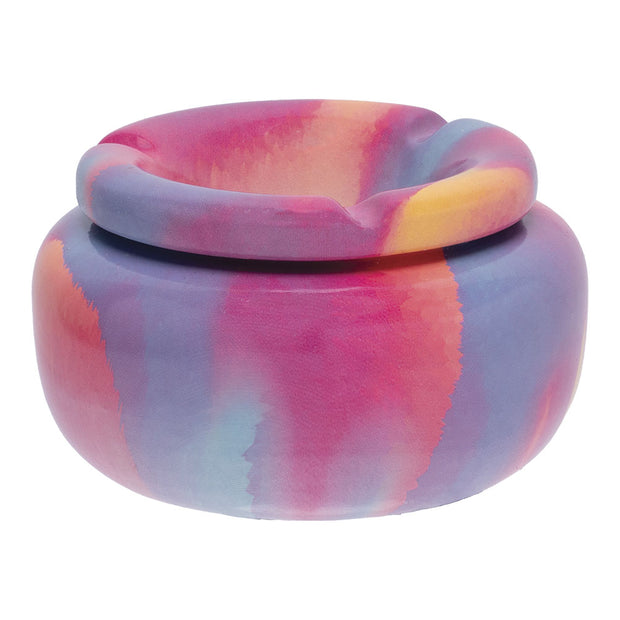 Moroccan Ceramic Ashtray | Painted Pastel | Side View