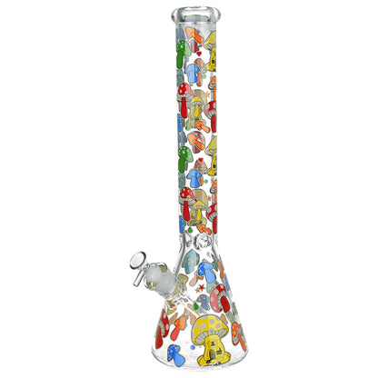 Mushroom Afterglow Beaker Bong | Extra Large Size | Rainbow