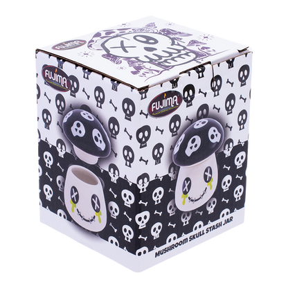 Mushroom Skull Ceramic Stash Jar | Packaging