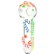 Neon Candy Cane Spoon Pipe | Top View