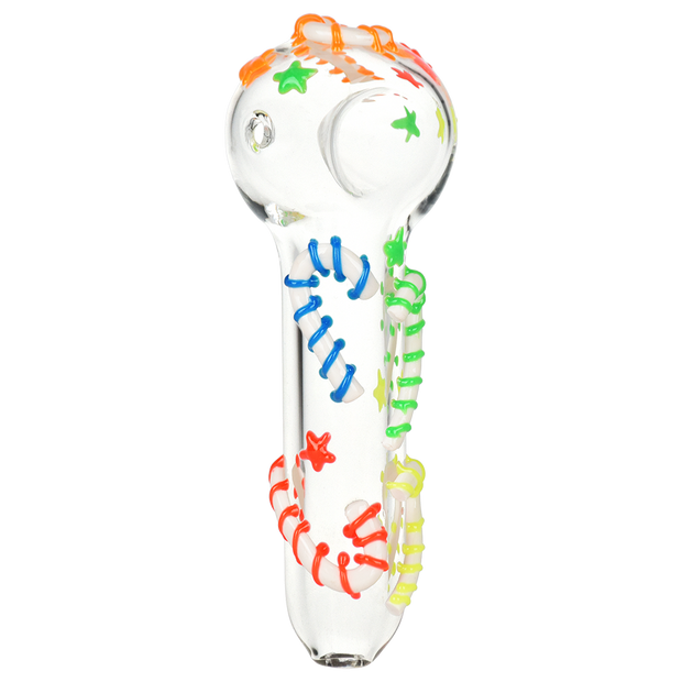 Neon Candy Cane Spoon Pipe | Top View