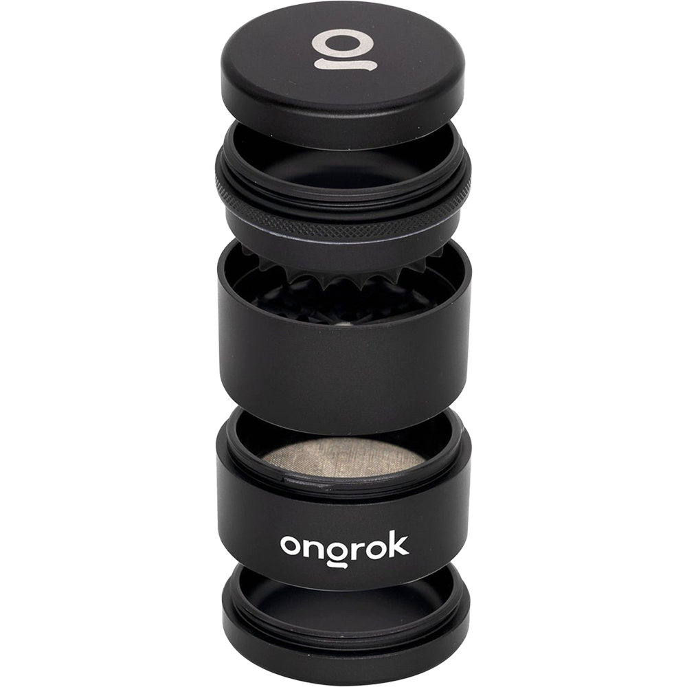 ONGROK Flower Petal Toothless Grinder | 2.2" | Black | Exploded View