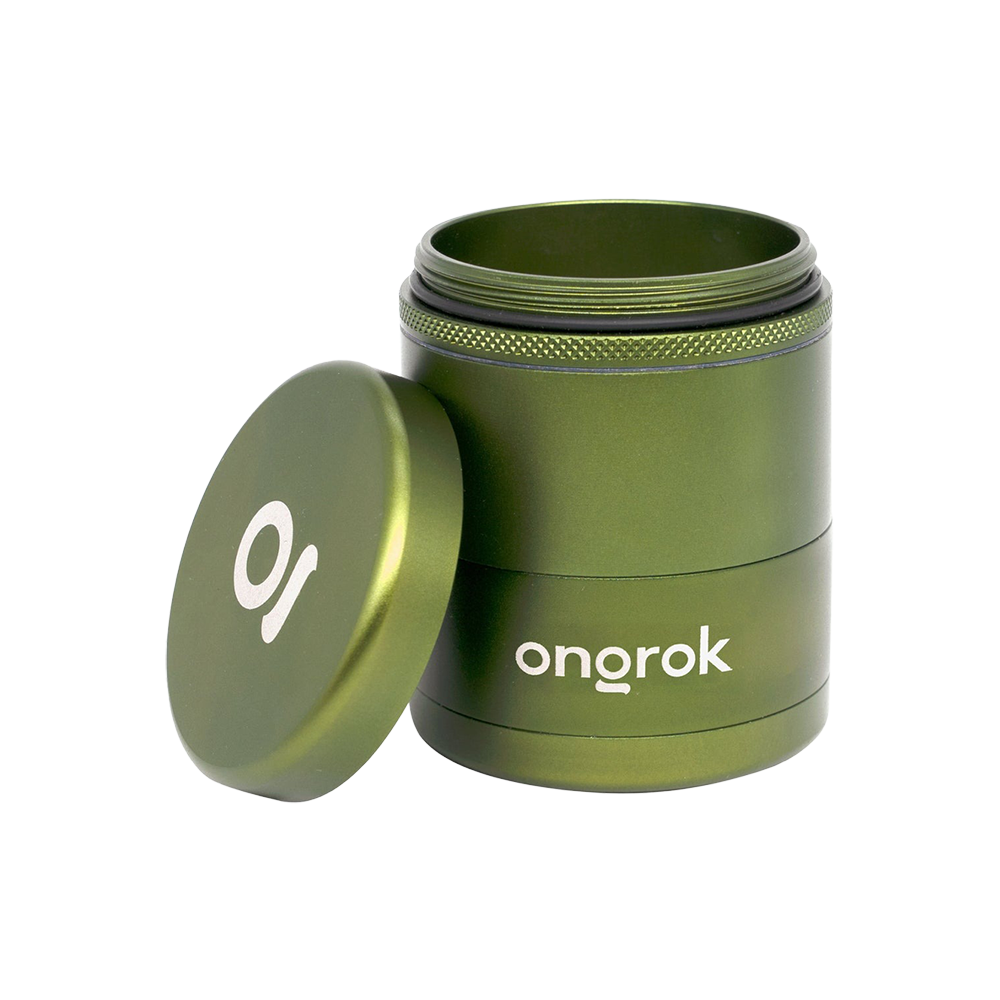 ONGROK Flower Petal Toothless Grinder | 2.2" | Green | Open View