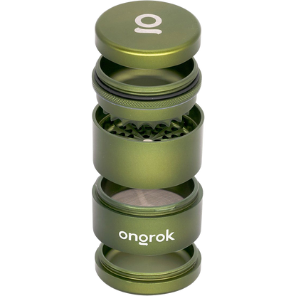 ONGROK Flower Petal Toothless Grinder | 2.5" | Green | Exploded View