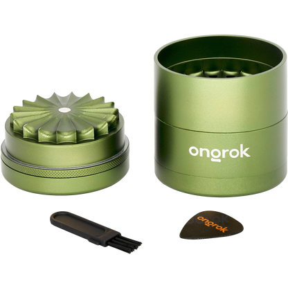 ONGROK Flower Petal Toothless Grinder | 2.5" | Green | Mill Chamber View