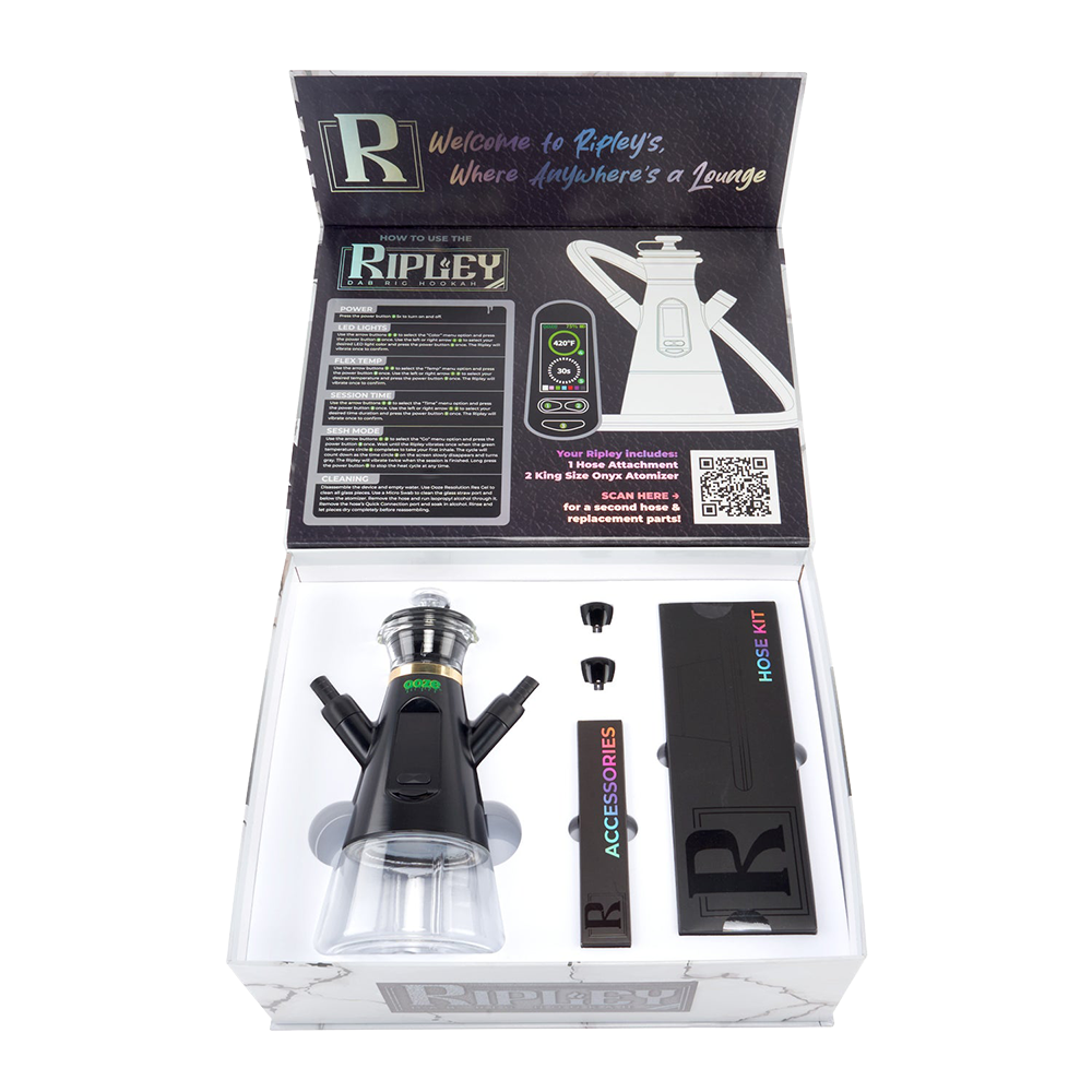 Ooze Ripley Electric Dab Rig Hookah | Contents | Packaging Open View