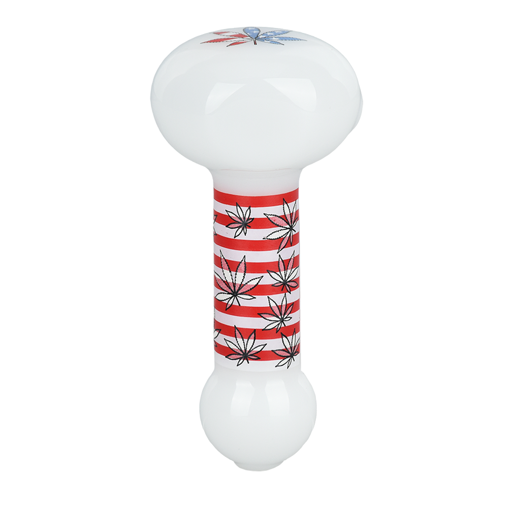 Patriotic Leaf Glow Spoon Pipe | Bottom View