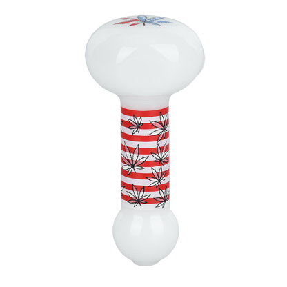 Patriotic Leaf Glow Spoon Pipe | Bottom View