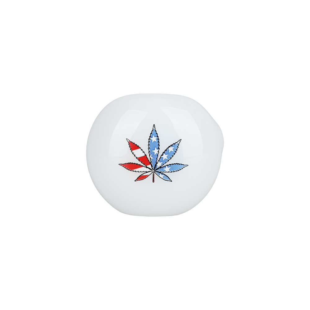 Patriotic Leaf Glow Spoon Pipe | Bowl End View
