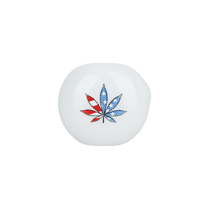 Patriotic Leaf Glow Spoon Pipe | Bowl End View