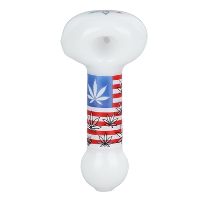 Patriotic Leaf Glow Spoon Pipe | Top View