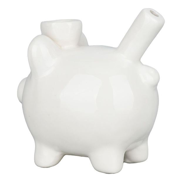 Piggy Bank Ceramic Hand Pipe | Back View