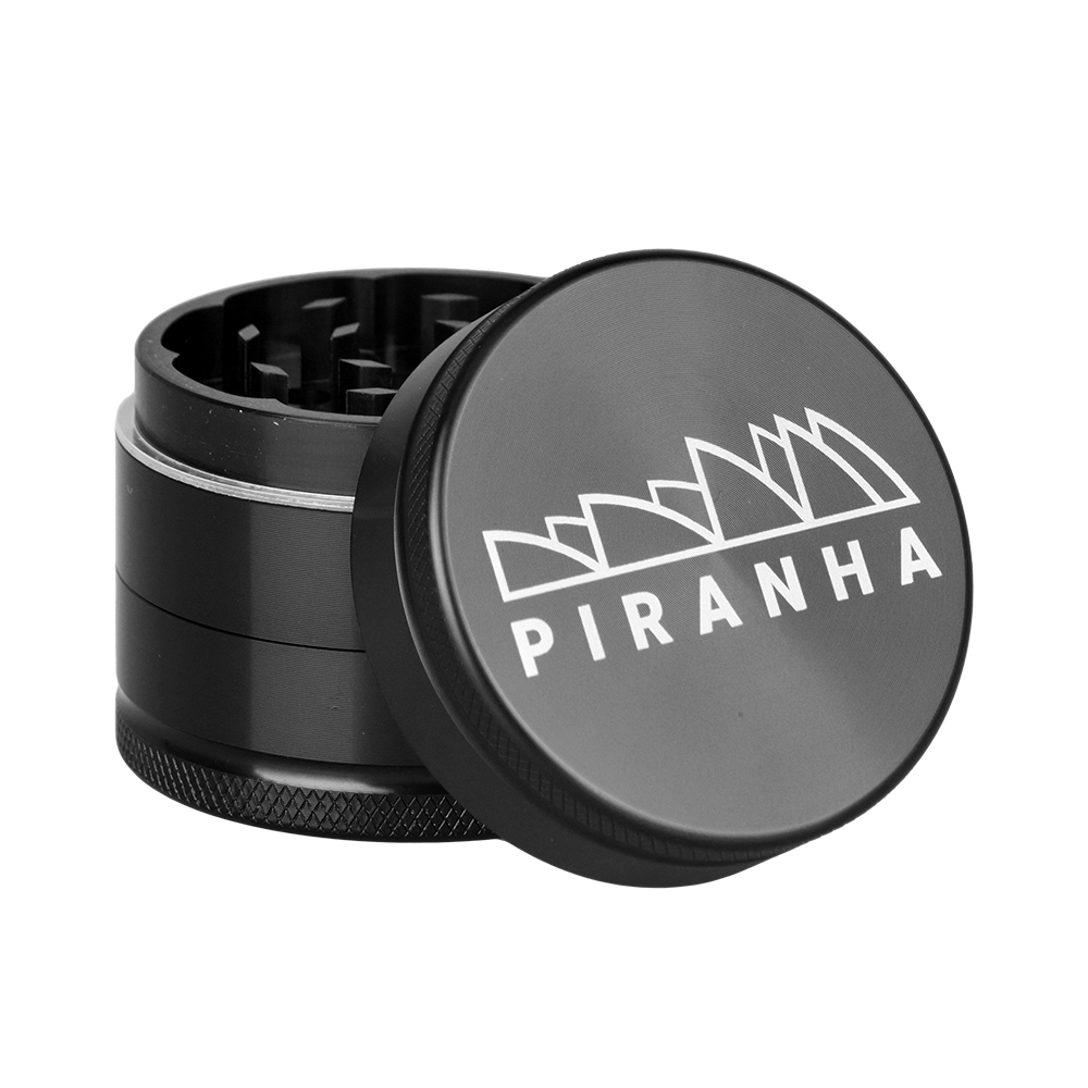 Piranha Aluminum Grinder | 3pc | 2" | Black