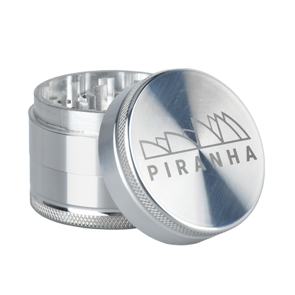 Piranha Aluminum Grinder | 3pc | 2" | Silver