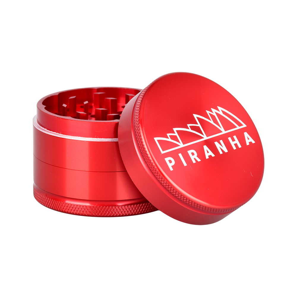 Piranha Aluminum Grinder | 3pc | 2.2" | Red