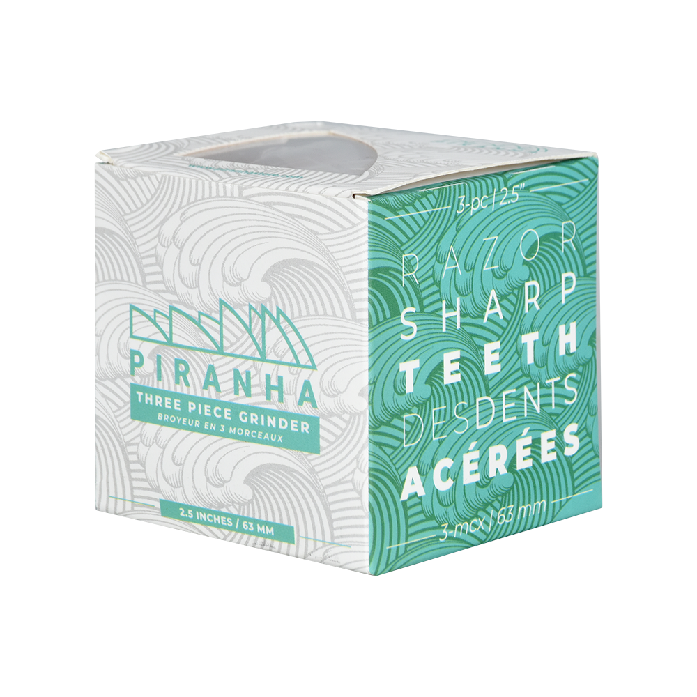 Piranha Aluminum Grinder | 3pc | 2.5" | Packaging
