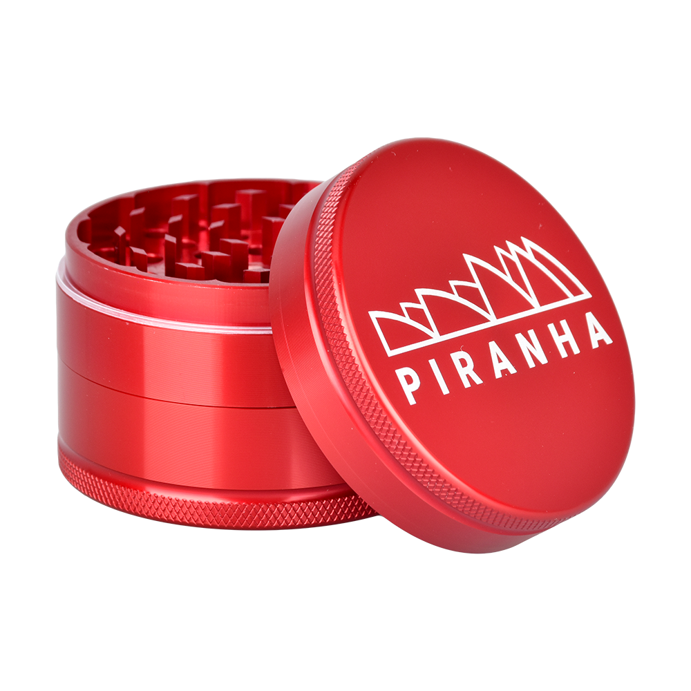 Piranha Aluminum Grinder | 3pc | 2.5" |  Red