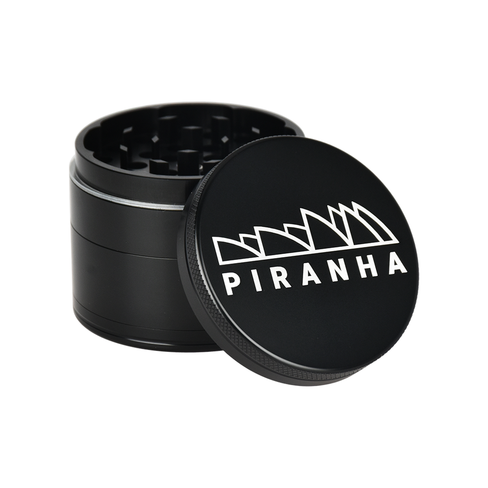 Piranha Aluminum Grinder | 4pc | 2.2" | Black