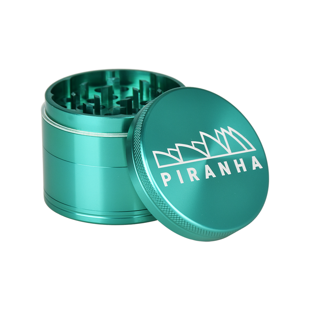 Piranha Aluminum Grinder | 4pc | 2.2" | Turquoise