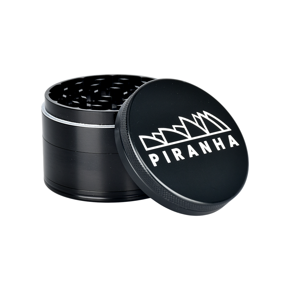Piranha Aluminum Grinder | 4pc | 2.5" | Black