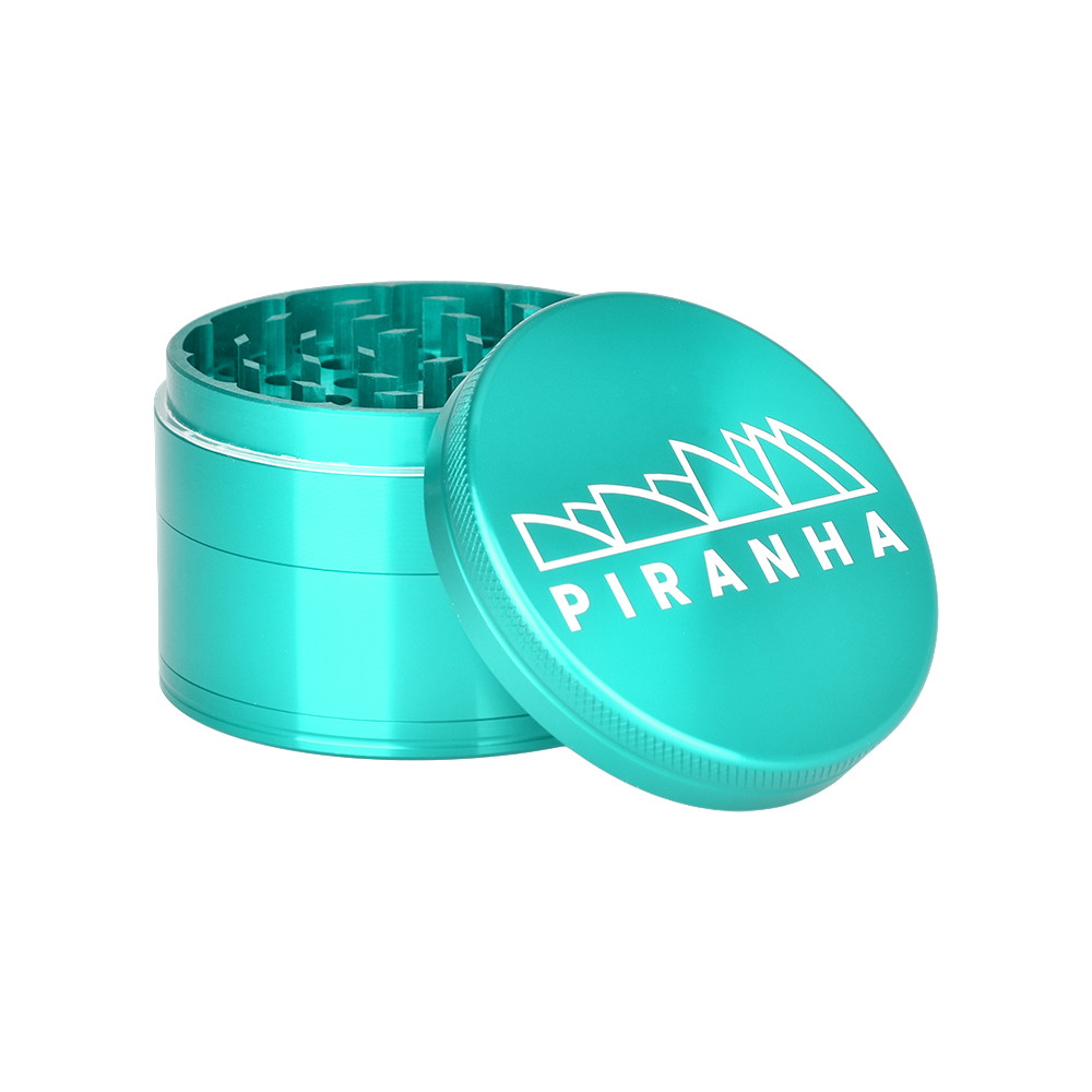 Piranha Aluminum Grinder | 4pc | 2.5" | Turquoise