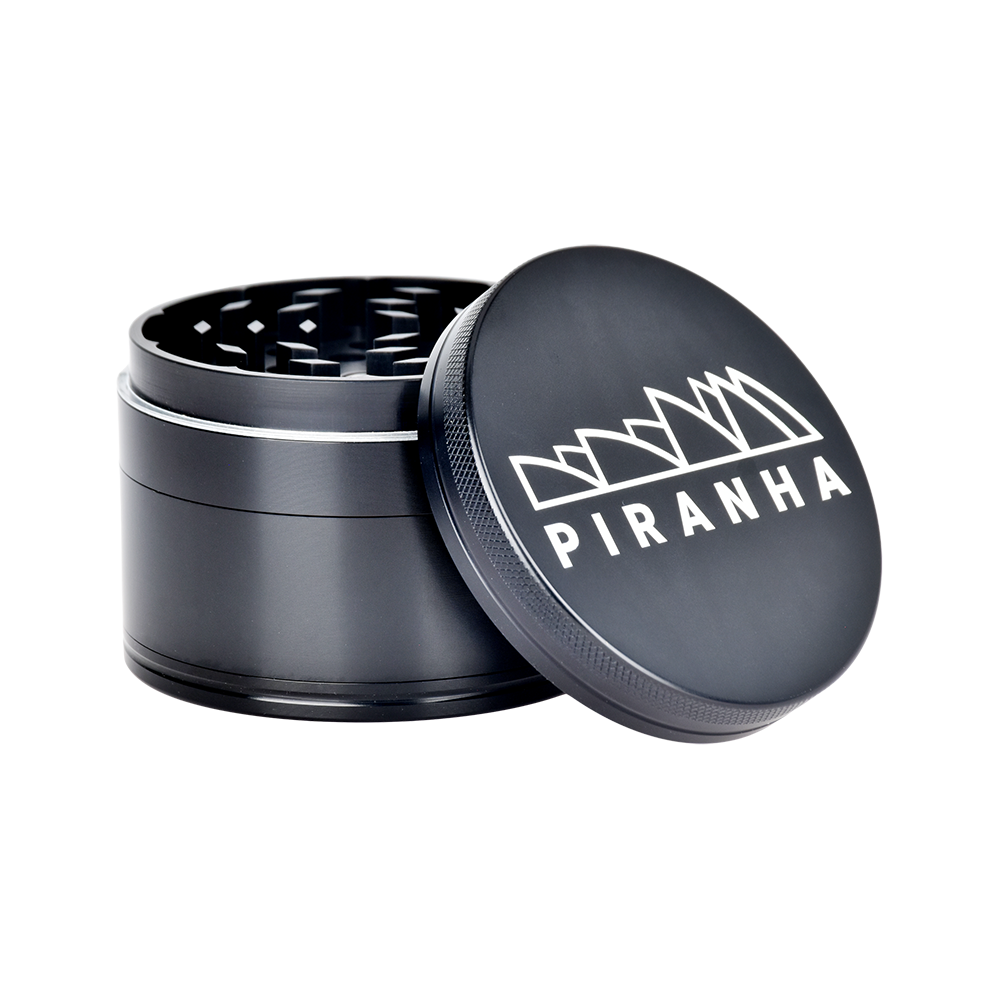 Piranha Aluminum Grinder | 4pc | 3" | Black