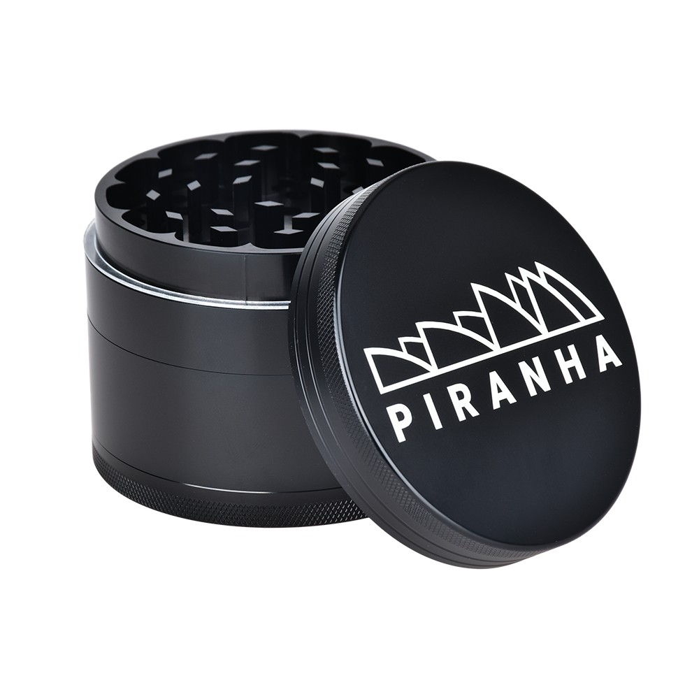 Piranha Aluminum Grinder | 4pc | 3.5" | Black