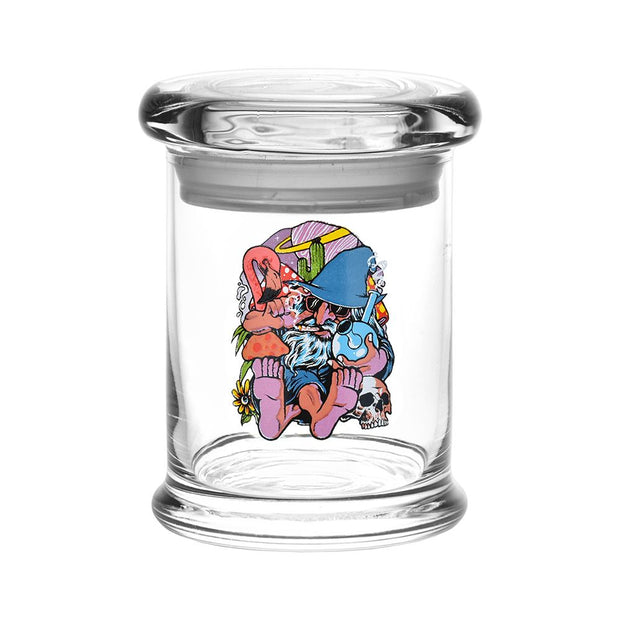 Flamingo Wizard Jar & Pipe Bundle | Clear Pop Top Jar Medium Size